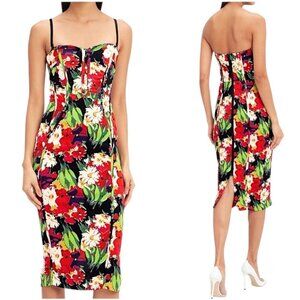 Veronica Beard - Women’s ‘Saffron’ Floral Strapless Corset Dress - Black, Size 2